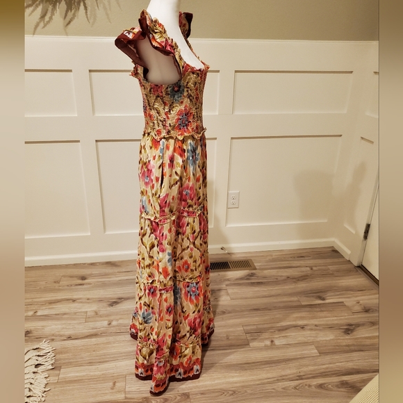 House of Harlow 1960 Maxi Dress,Pockets, Cotton, Khaki Pink Floral, Large, NWT - Picture 2 of 15